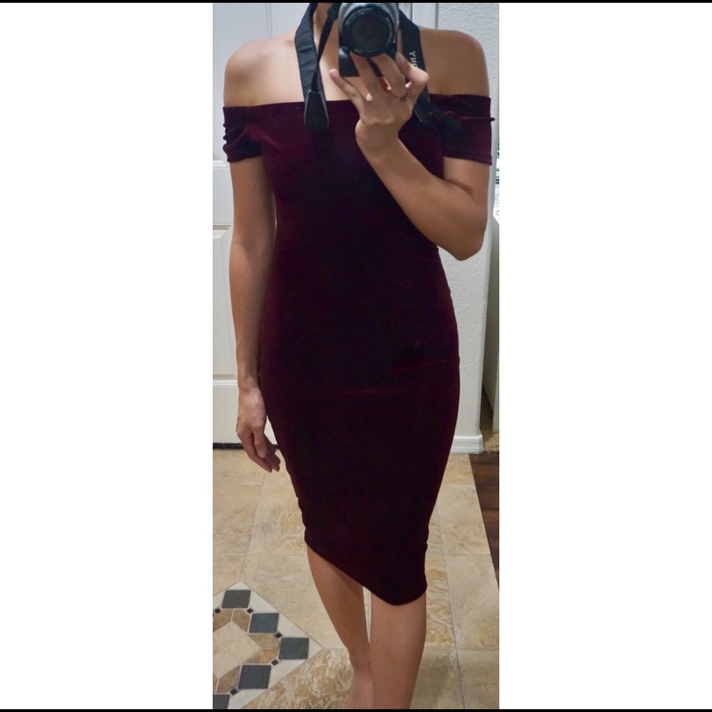 Small Maroon Velvet Dress